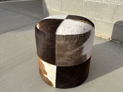 Leather hide Ottoman