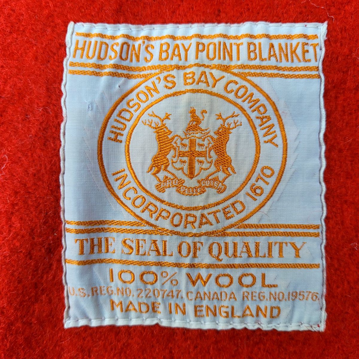 Authentic Hudson’s Bay Point Blanket – Red 100% Wool, Made in England