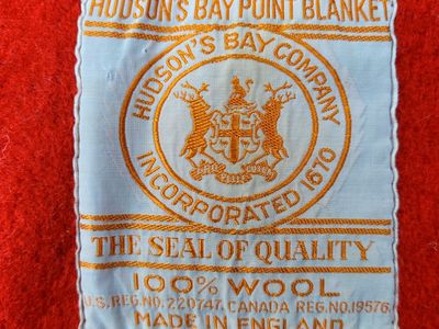 Authentic Hudson’s Bay Point Blanket – Red 100% Wool, Made in England