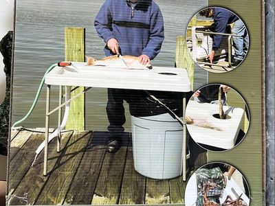 Brand New In Box Coldcreek Outfitters Folding Fillet Station Table with Built-In Sink