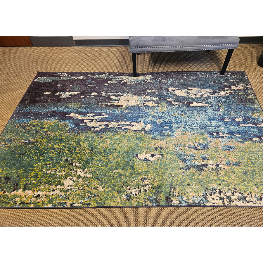 Unique Loom Abstract Area Rug – Modern Ocean & Earth Tone Statement Piece