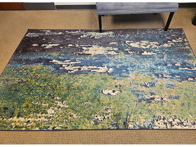 Unique Loom Abstract Area Rug – Modern Ocean & Earth Tone Statement Piece