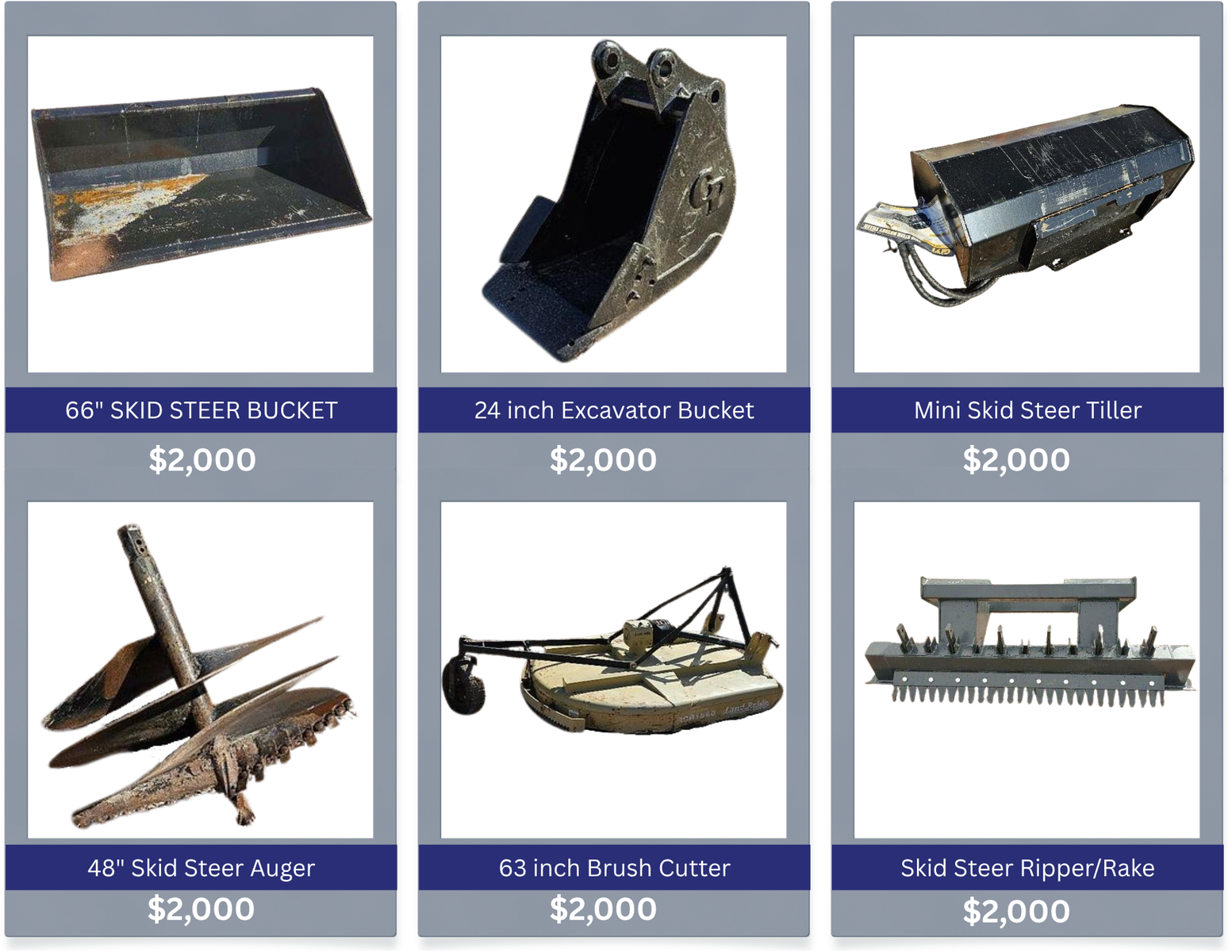 Excavator, Skid Steer, and Tractor Attachments