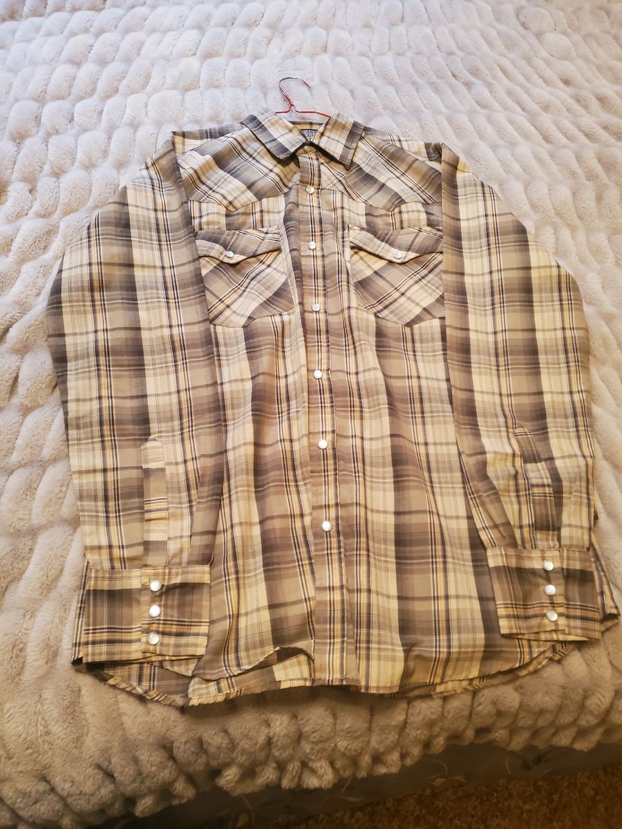 Two cowboy shirts, no tears or stains, men's large