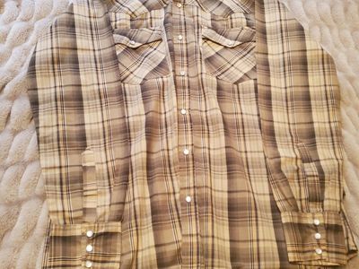 Two cowboy shirts, no tears or stains, men's large