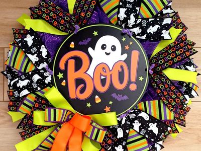 Halloween Boo Wreath