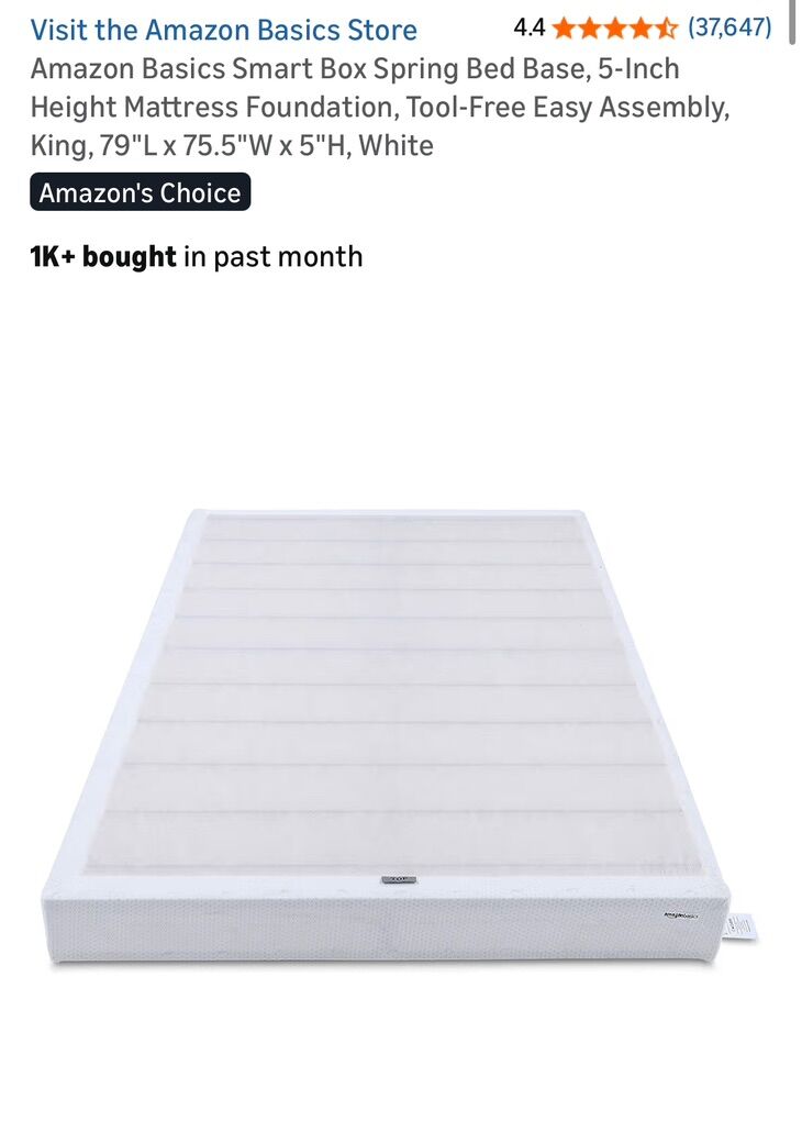 King 5 Inch Box Spring , New, Easy Assembly