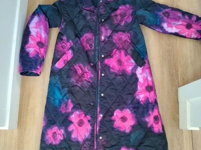 Rachel Comey Quilted Floral Long Coat Jacket Purple XXS
