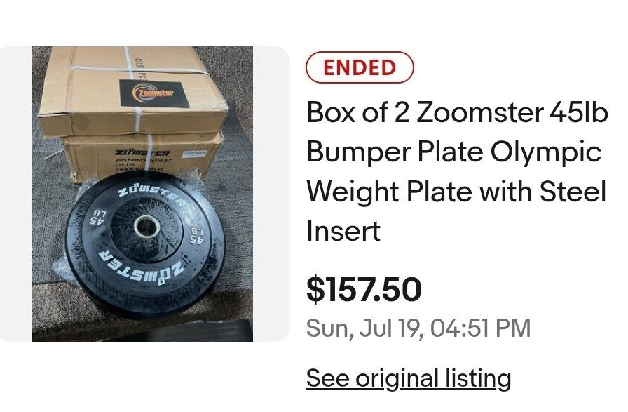 45 lb Olympic bumper plate set of 2