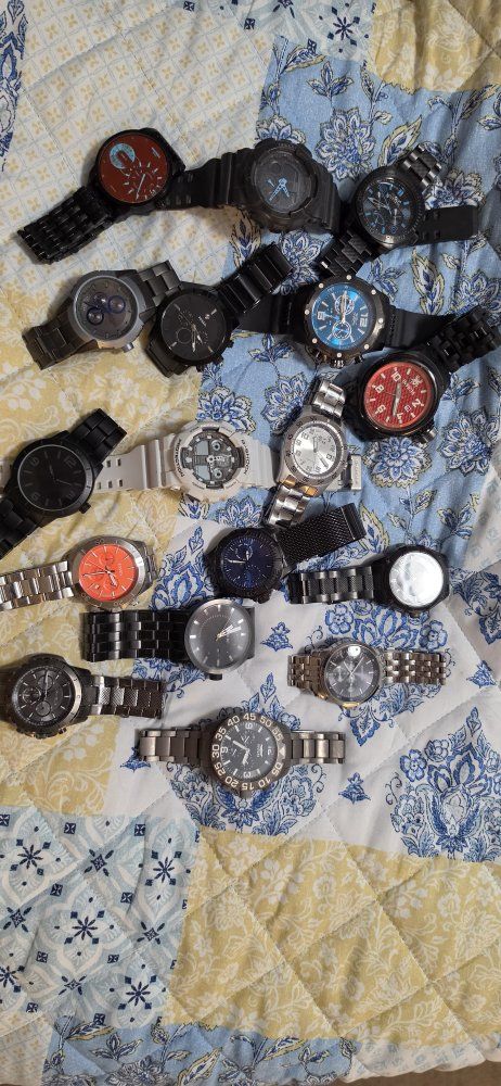Assorted Men's Watches - Fossil, Diesel, G-Shock, Alpha - Various Styles & Conditions