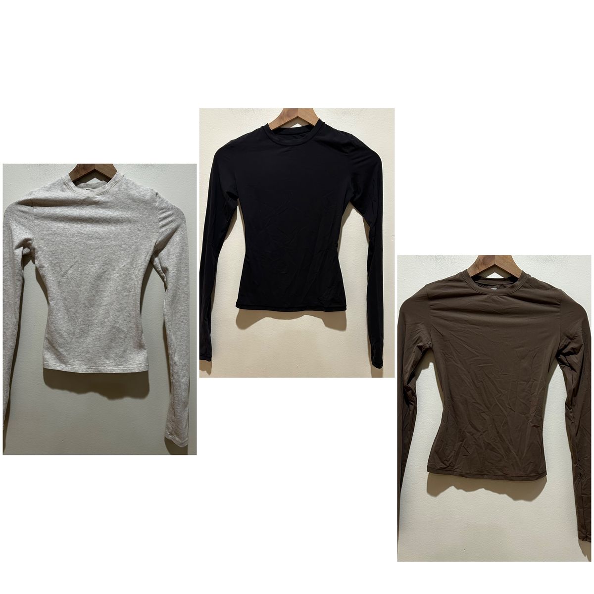 Skims Bundle Set of 3 Long Sleeved T-Shirt Tops XS