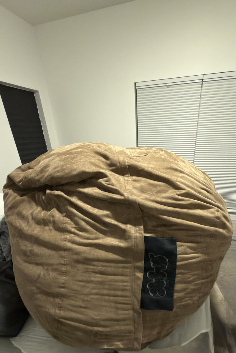 Lovesac SuperSac (6 ft) - Taupe Padded Velvet - Excellent Condition