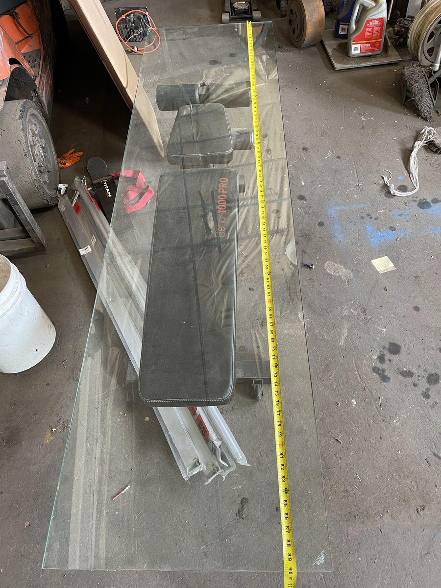 Large Tempered Glass Table Top - 90" x 24"
