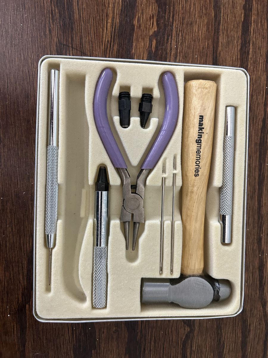 Making Memories Craft Tool Kit - Pliers, Hammer, Punches - Set for Scrapbooking & Jewelry