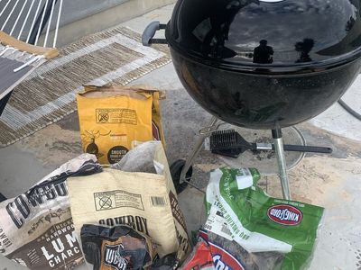 Weber Grill 22-inch Charcoal BBQ Smoker with Assorted Wood Chips & Charcoal