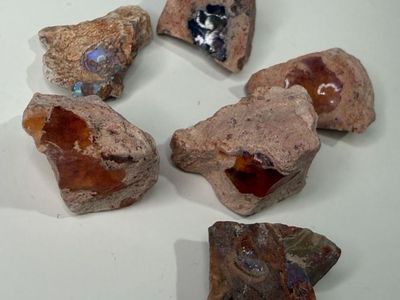 Raw Rough Opal Rocks - Natural Uncut Gemstones for Jewelry Making or Collecting, Set of 6