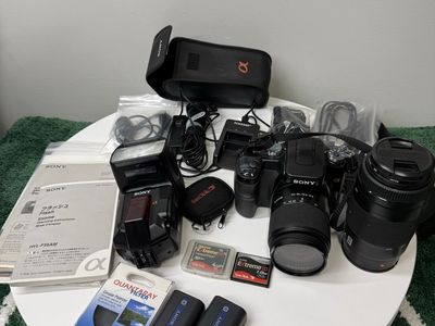 Sony Alpha A-100 DSLR Camera With 2 Lenses & Flash