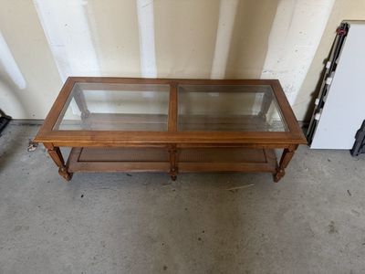 Vintage Glass Top Coffee Table