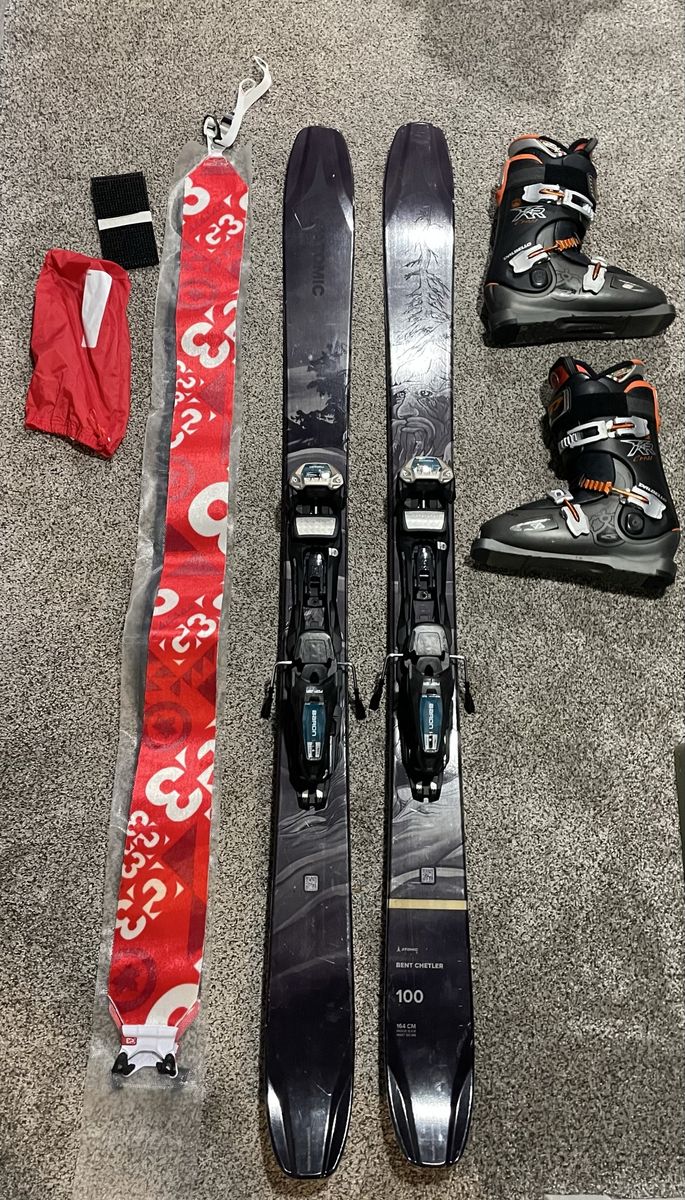 Atomic 2022 Bent Chetler 100 Skis 164cm with Marker Baron Bindings, 26.5 Dalbello Boots, and G3 Skins