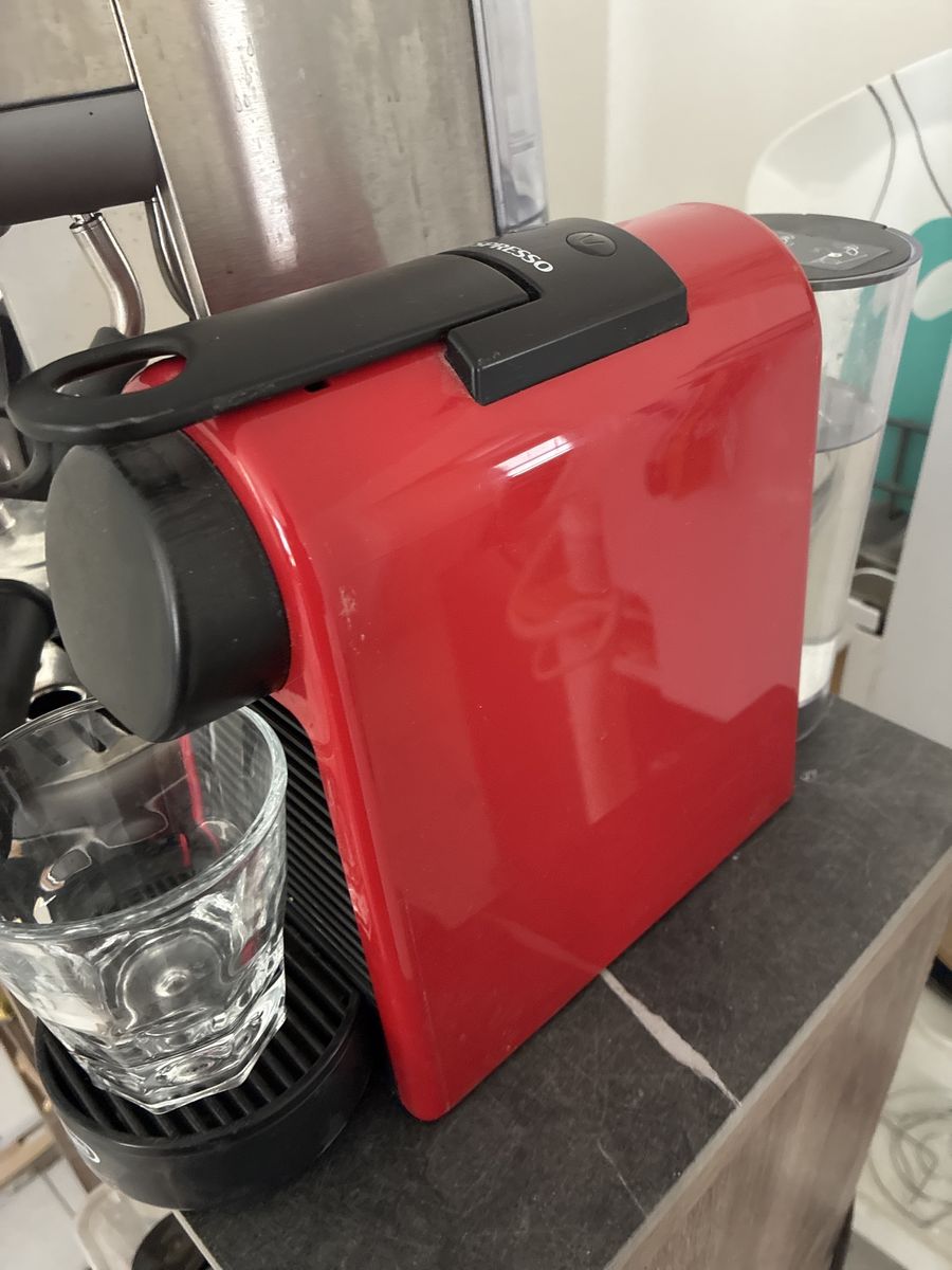 Nespresso Essenza Mini Espresso Machine by De'Longhi - Compact Red Coffee Maker