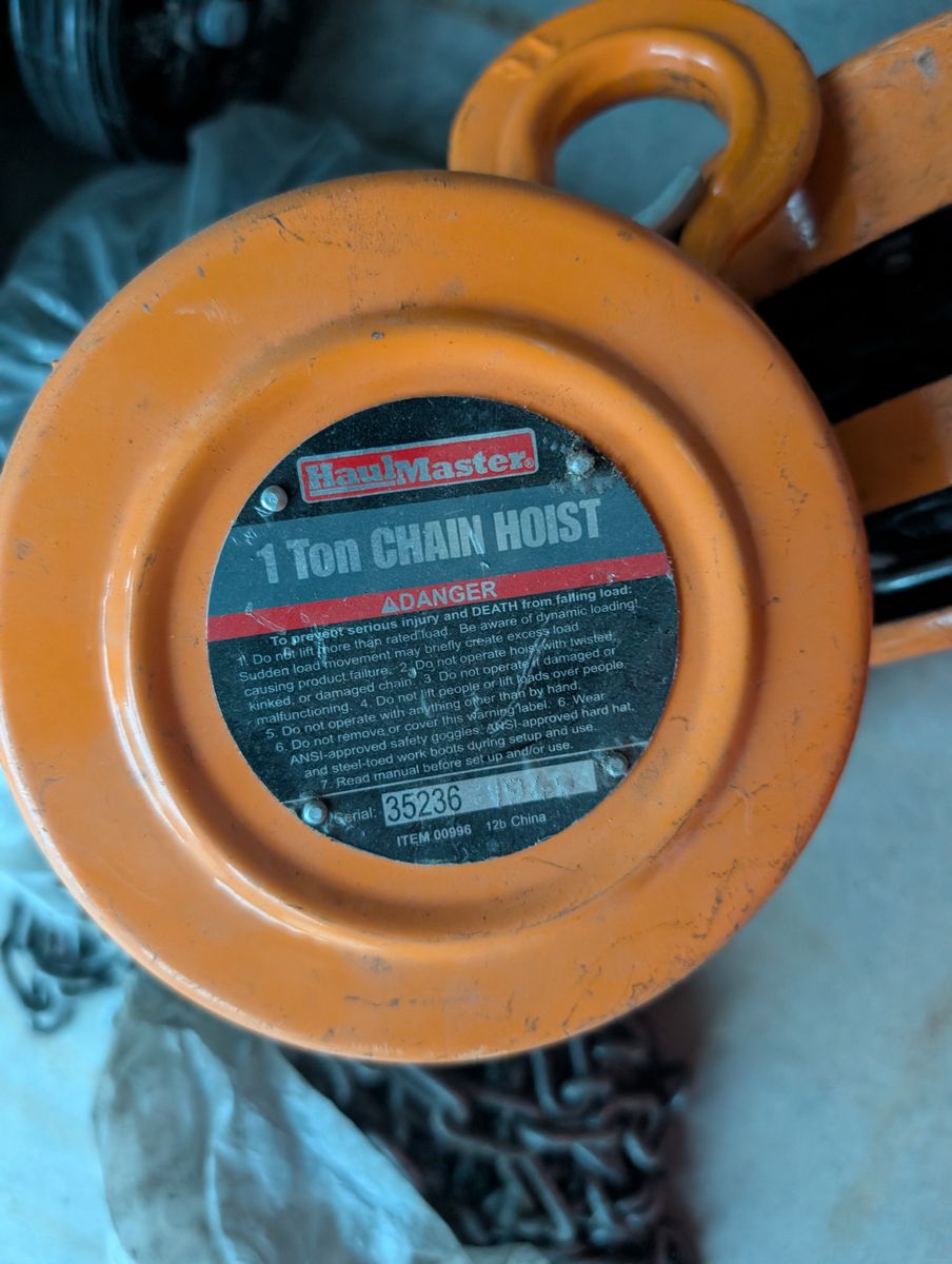 HaulMaster 1 Ton Chain Hoist Never Used