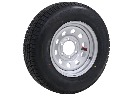 5 Lug ST205 / 75R15 Silver Trailer Wheel Sets