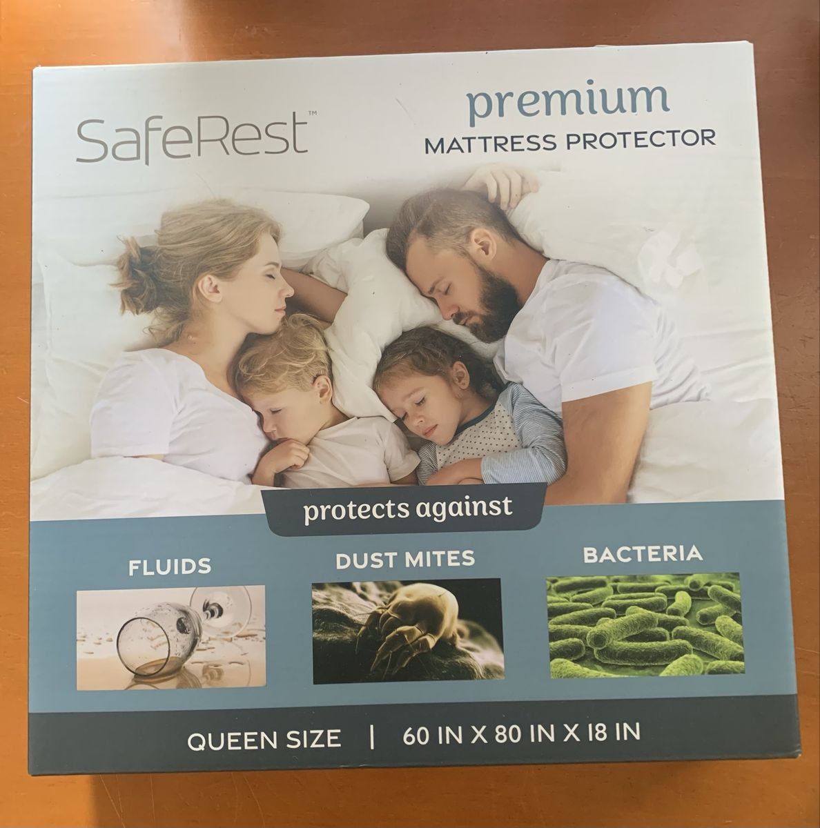 SafeRest Premium Mattress Protector, Queen Size (60"X80"X18"), Waterproof