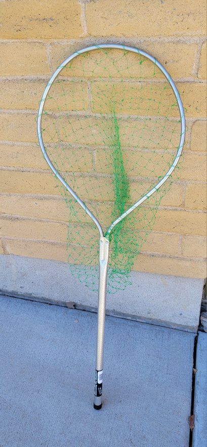 Frabill Aluminum Fishing Landing Net with Green Mesh Netting
