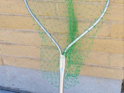 Frabill Aluminum Fishing Landing Net with Green Mesh Netting