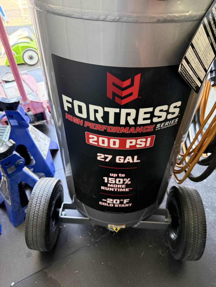 Fortress 27-Gallon 200 PSI Oil-Free Vertical Air Compressor