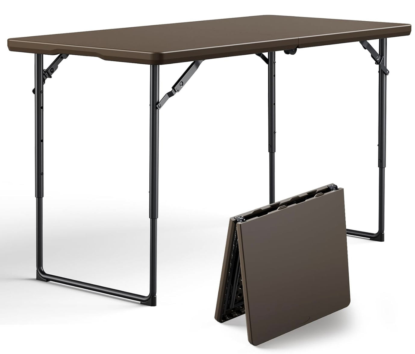 NEW Folding Table 4FT Heavy Duty Plastic Table with Handle, Foldable&Portable Outdoor Utility Table