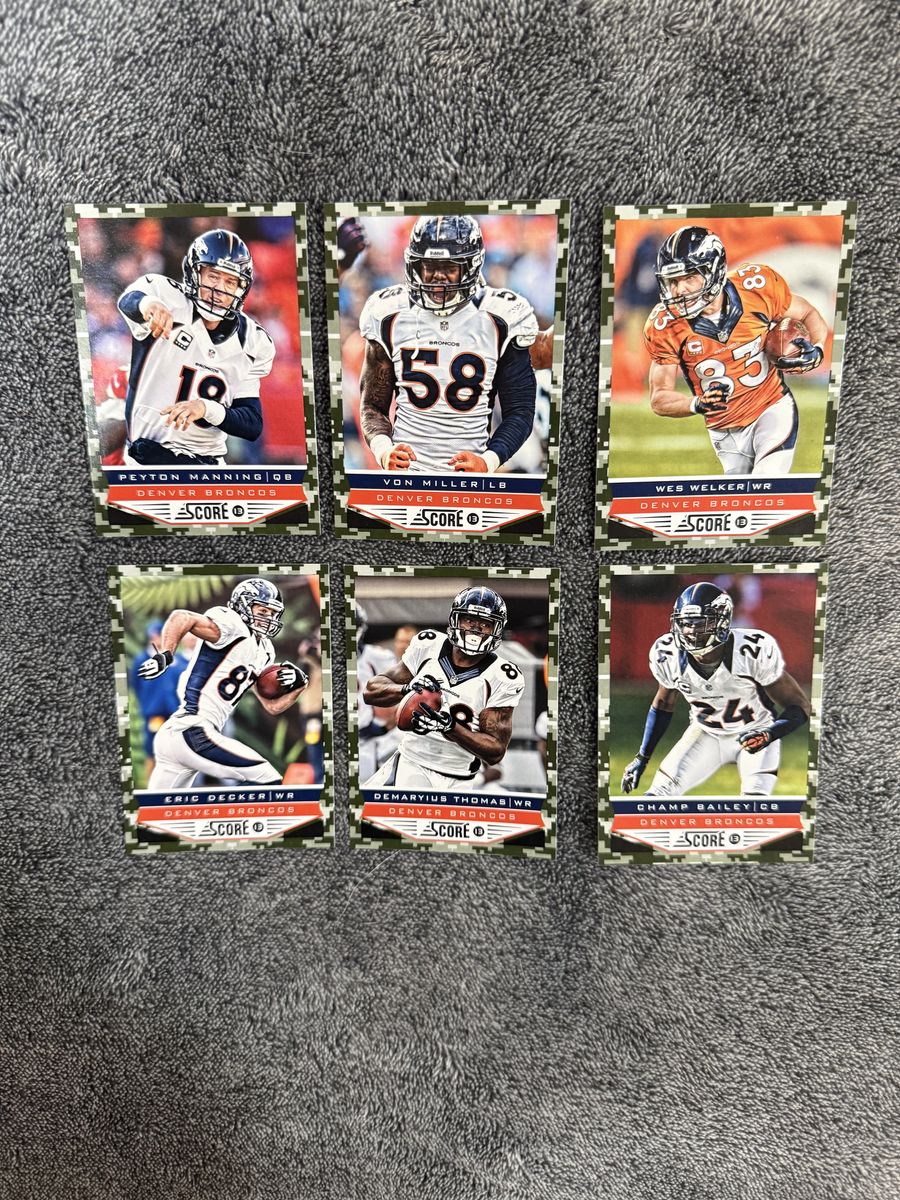2013 Score Denver Broncos Military Appreciation Set 6/6 (Rare, Game Release Only)