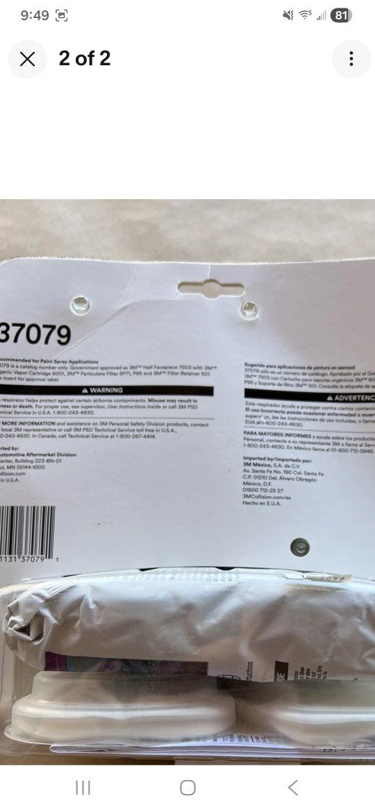 3m Respirator Large size