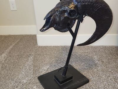 Boho Carved Ram Skull
