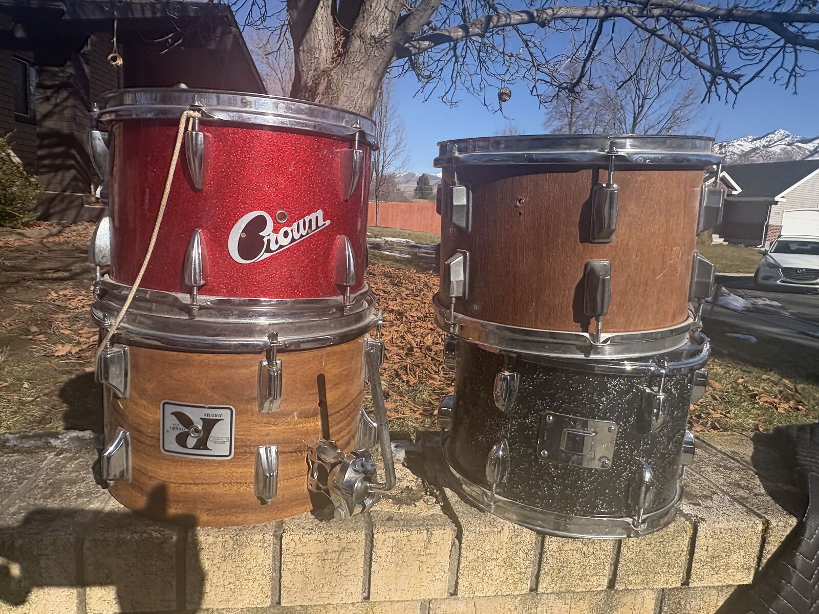 Vintage drum toms. Rogers USA, Crown, Yamaha  antique drums