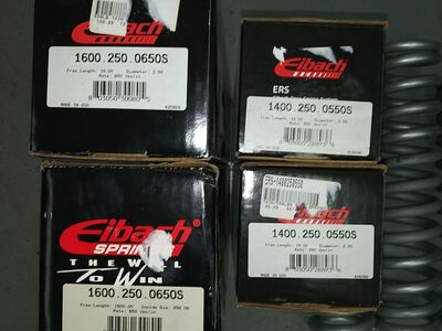 Eibach Coil over Spring Sets, 16x2.5x650lbs and 14x2.5x550lbs