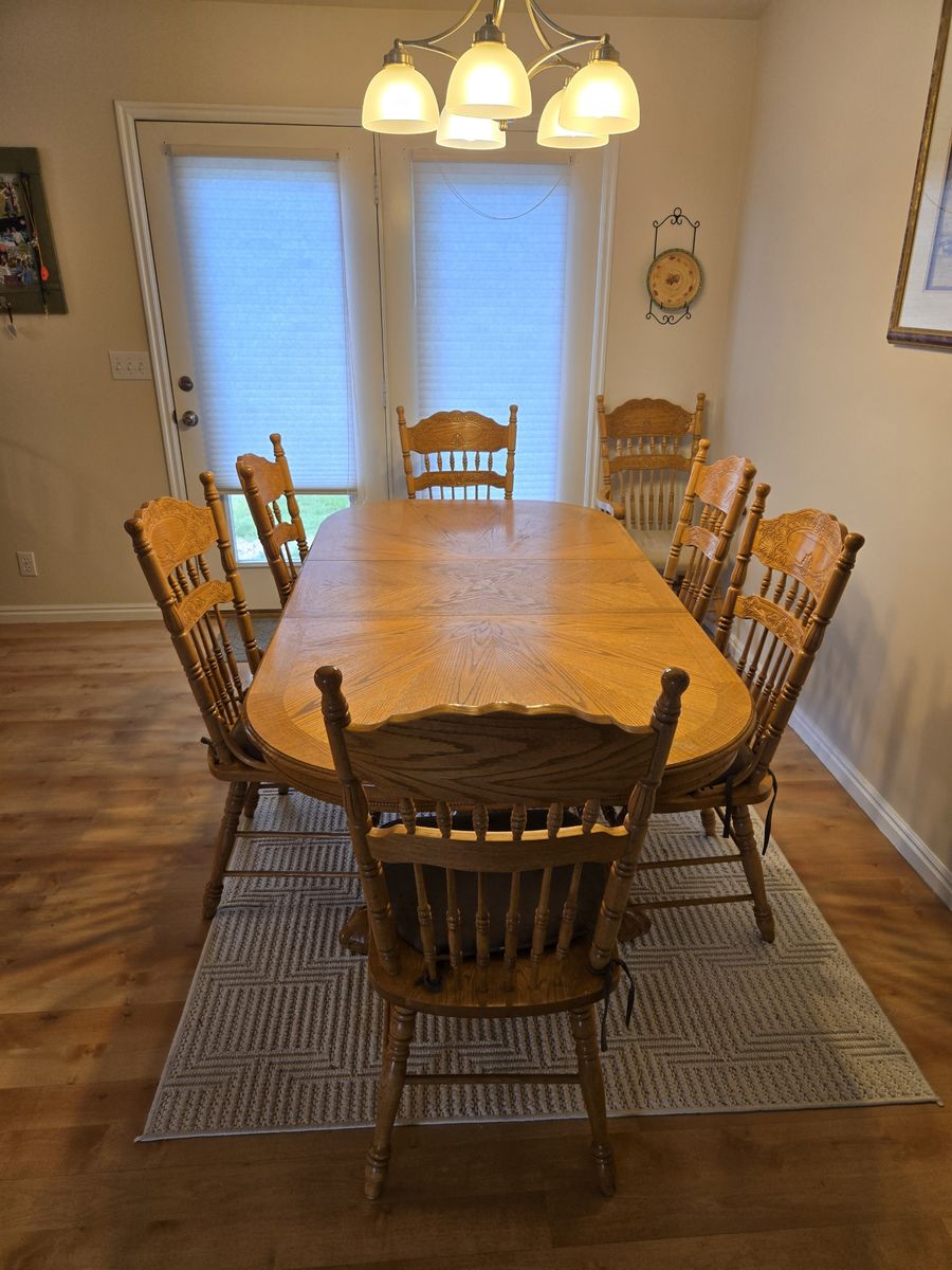 Beautiful Solid Wood Kitchen Table with 8 Chairs