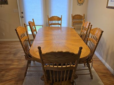 Beautiful Solid Wood Kitchen Table with 8 Chairs