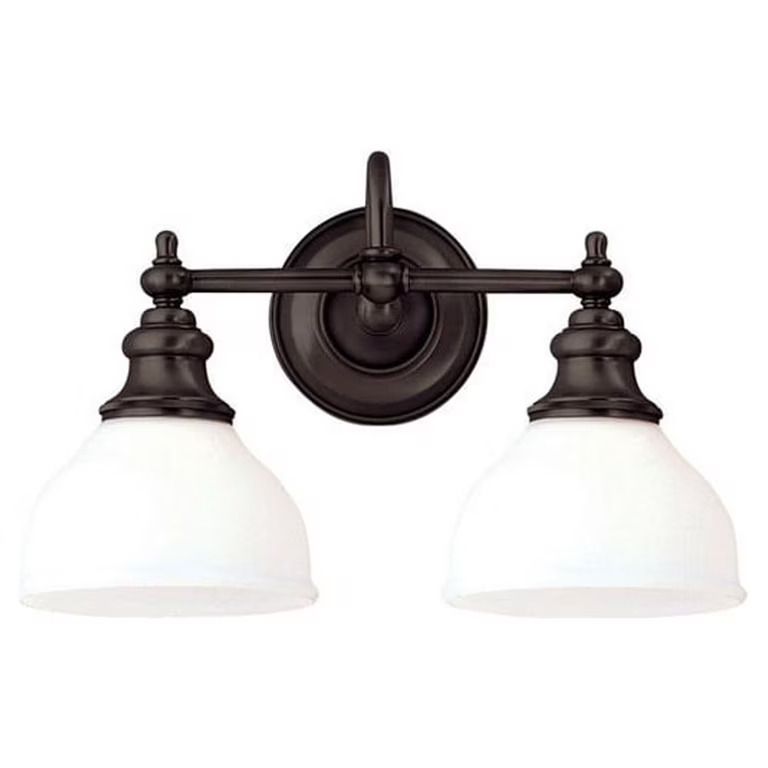 Hudson Valley Lighting Sutton 2-Light Vanity Light - Old Bronze Finish with Opal Matte Glass Shade