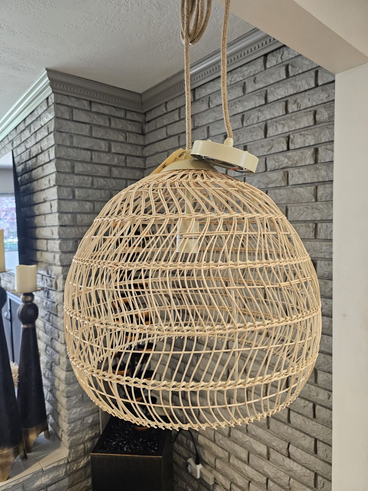 NEW RATTAN CHANDELIER LIGHT (3 AVAILABLE)