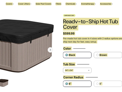 TheCOVERGuy Ready-to-Ship Hot Tub Cover - 94" x 94", 6" Corner Radius, Black