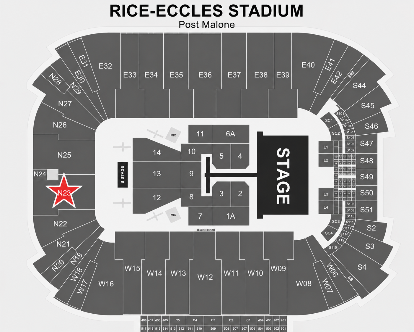 Post Malone – GREAT Lower Bowl Seats! 3 Tickets Together (Section N23) – Tues 7/28