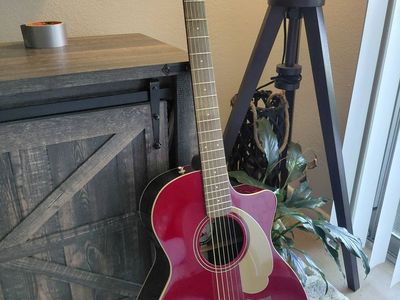 Fender Newporter Player Acoustic-Electric Guitar in Candy Apple Red - Excellent Condition