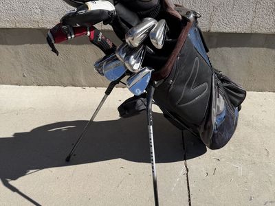 Full golf set-Titleist AP1 irons and Vokey wedges, Callaway Diablo Edge Tour woods and hybrids, Taylormade King Cobra driver