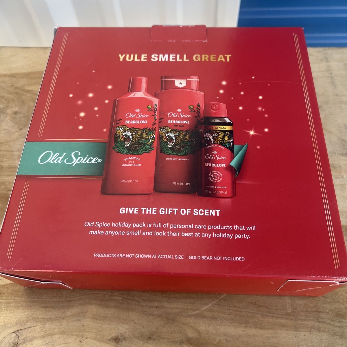Old Spice Bearglove Holiday Gift Set - Shampoo, Conditioner, Body Wash, Body Spray