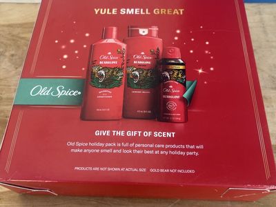 Old Spice Bearglove Holiday Gift Set - Shampoo, Conditioner, Body Wash, Body Spray