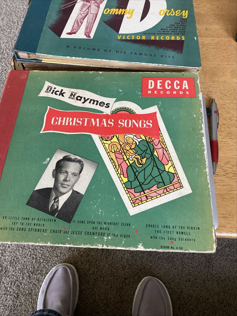 Vintage 78 RPM Record Albums - Dick Haymes Christmas Songs & Tommy Dorsey Victor Records