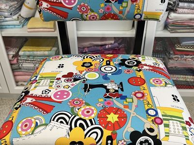 Whimsical Sewing Theme Chair - Adjustable Height Swivel Chair