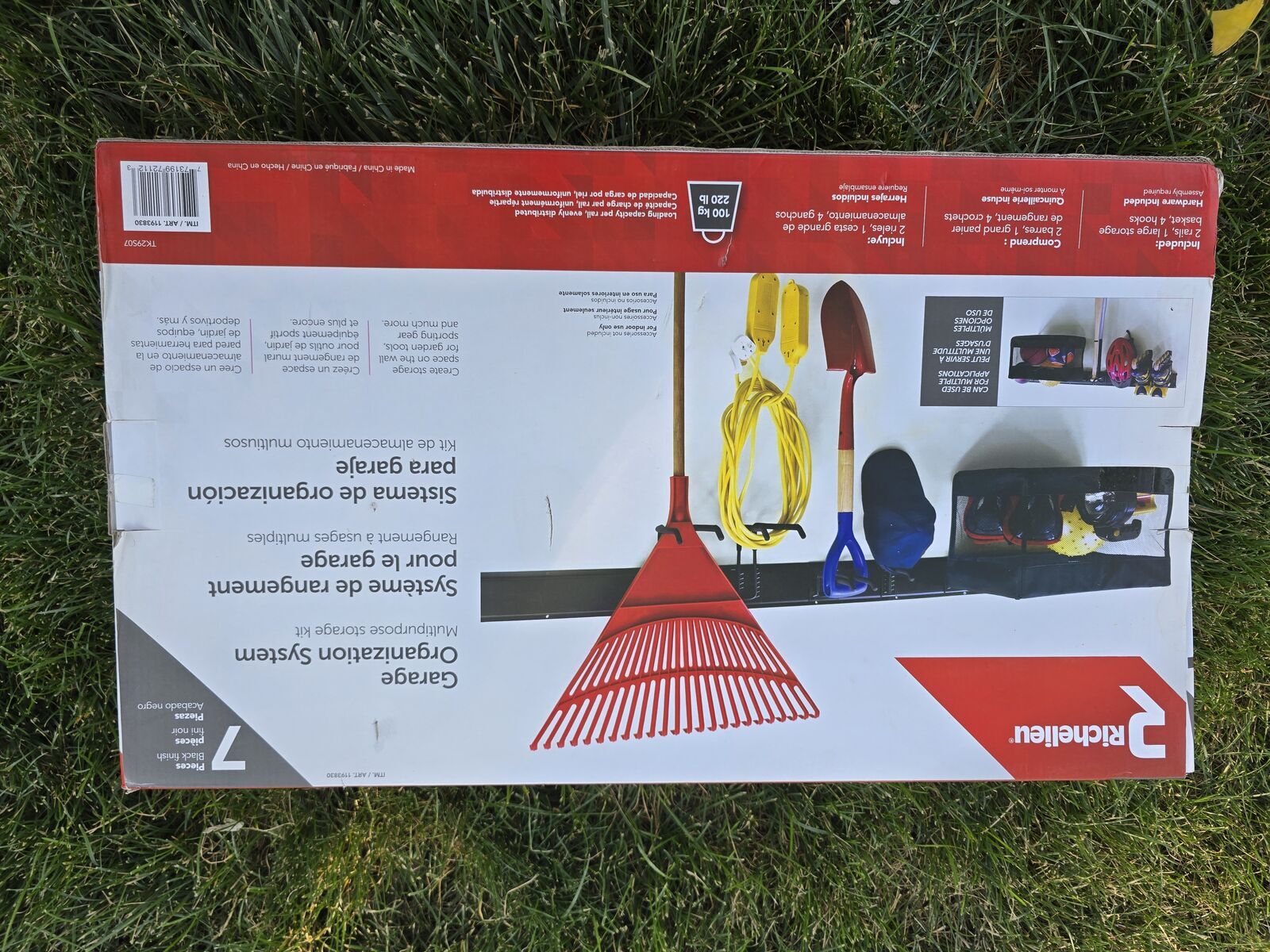 Garage storage organization system, 7pc, 220lb