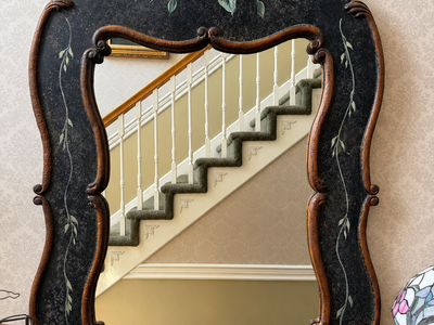 Vintage Hand-Painted Ornate Wall Mirror